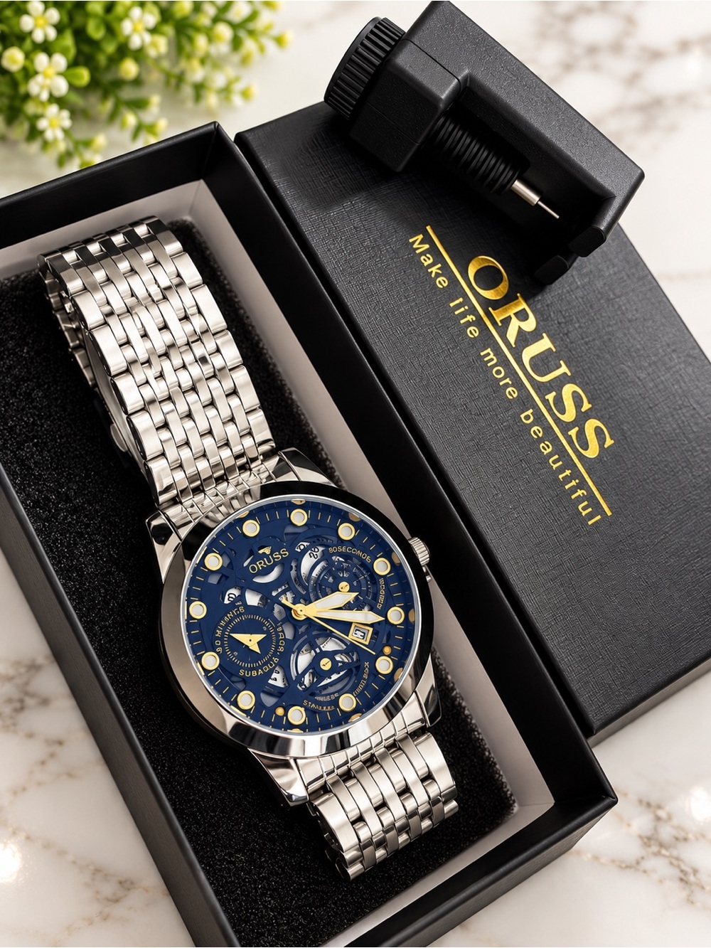 ORUSS 1953 Silver Tone stainless steel watch